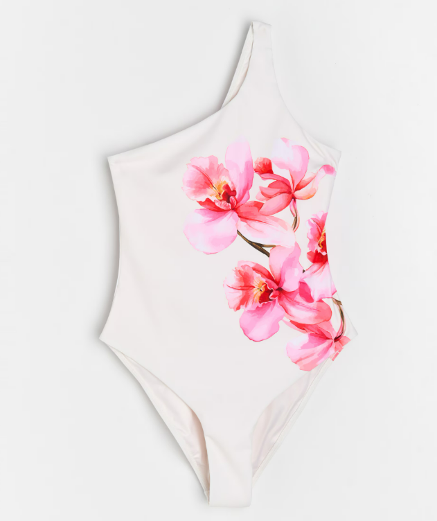 Costum de baie intreg cu model floral