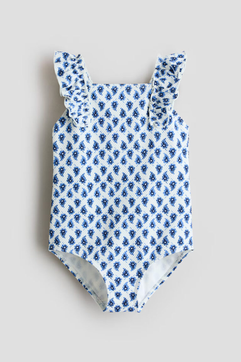Costum de baie fete one-piece, model albastru