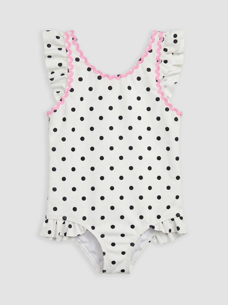 Costum de baie cu volanase si buline