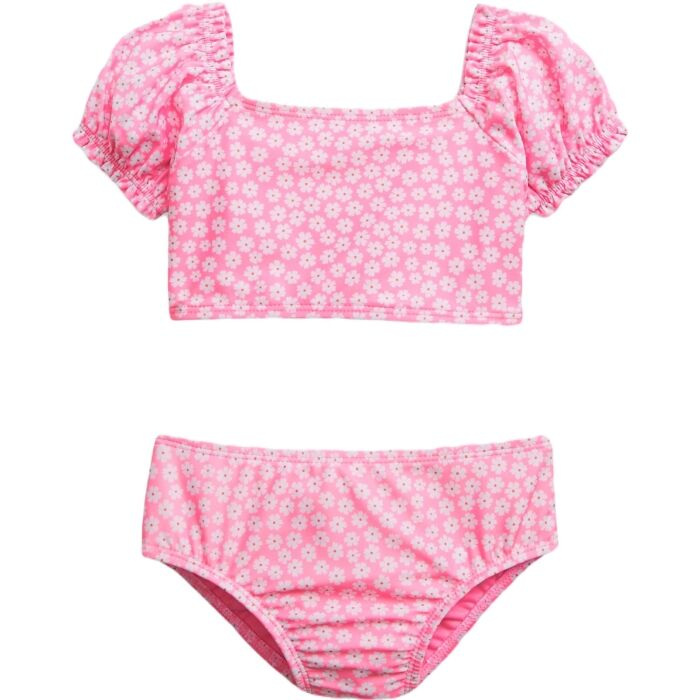 Costum de baie fete roz din două piese